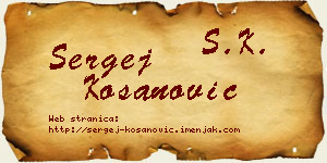 Sergej Kosanović vizit kartica